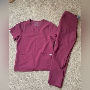 2 piece FIGS Scrubs - Burgundy